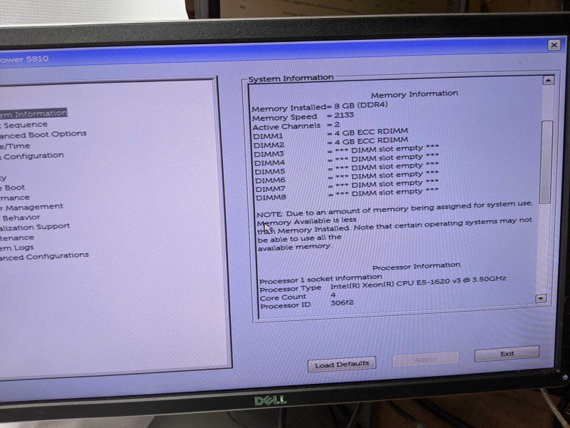 Dell Precision T5810 Xeon E5-1620v3@3.5GHz 8GB ECC DDR4 GPU