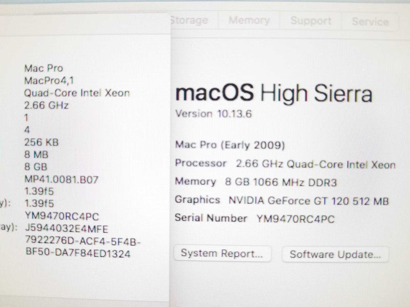 Mac Pro - E.2009 A1289, Xeon W3520 2.26GHz QC/8GB, GeForce GT 120, NO HDDs ~