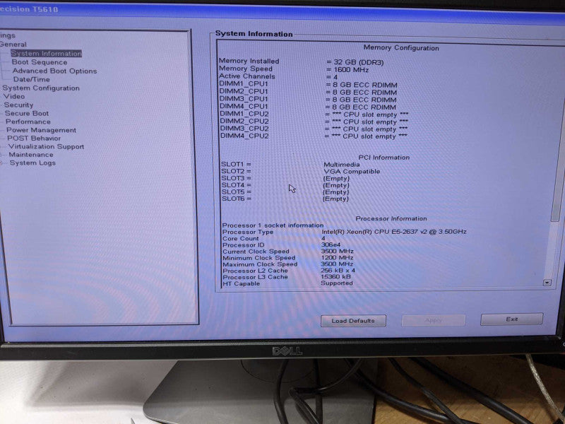 DELL Precision T5610 Xeon E5-2637 v2@3.5GHz 8GB ECC DDR3 GPU