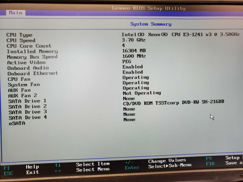 Lenovo P300 Xeon E3-1241 V3 @ 3.5 GHz 16GB Ram No HDD Nvidia K600 (