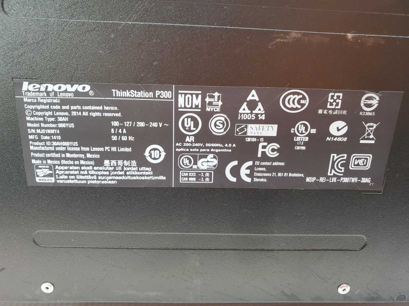 Lenovo P300 Xeon E3-1241 V3 @ 3.5 GHz 16GB Ram No HDD Nvidia K600 (