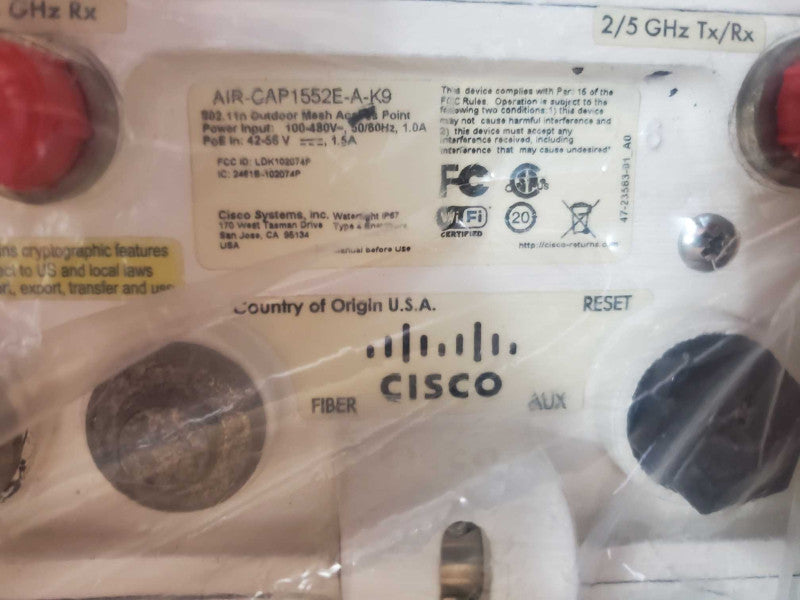 Cisco Aironet AIR-CAP1552E-A-K9 Wireless Access Point, No Antennas (