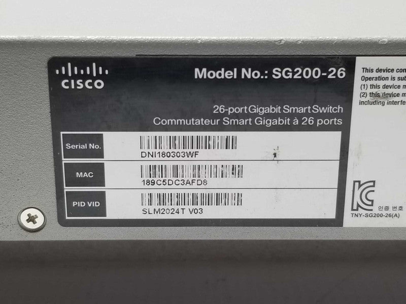 Cisco Small Business SG200-26 26-Port Gigabit Smart Switch _
