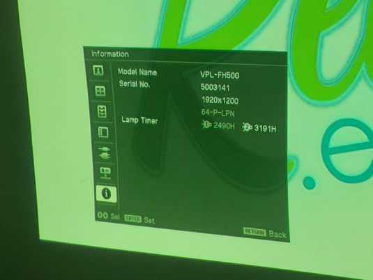 Sony VPL-FH500 7,000 Lumen WUXGA Large Venue Projector [3191 Lamp Hrs] (
