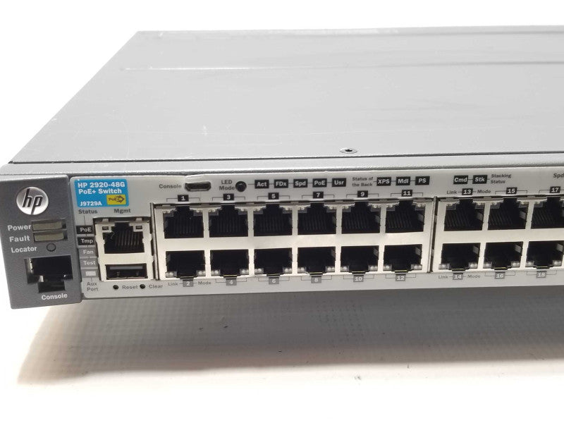 HP ProCurve 2920-48G PoE+ Switch J9729A 48 Port Gigabit, 1x PSU _