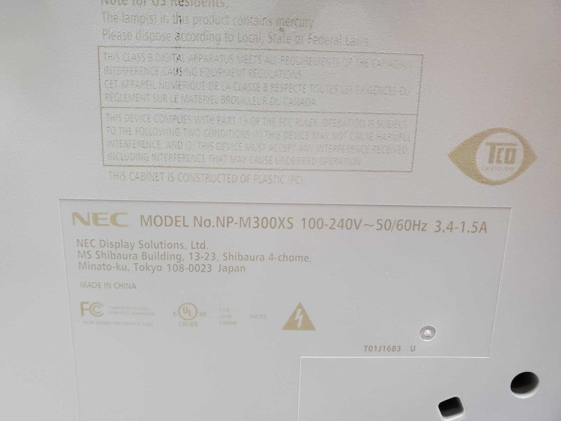 Nec NP-M300Xs - 3000 Lumens - 1088 Lamp Hrs [Read] (