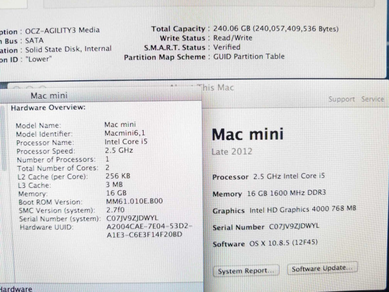 Mac mini - L.2012 i5-3210M 2.5GHz/16GB, Intel HD4000, 240GB SSD, ~