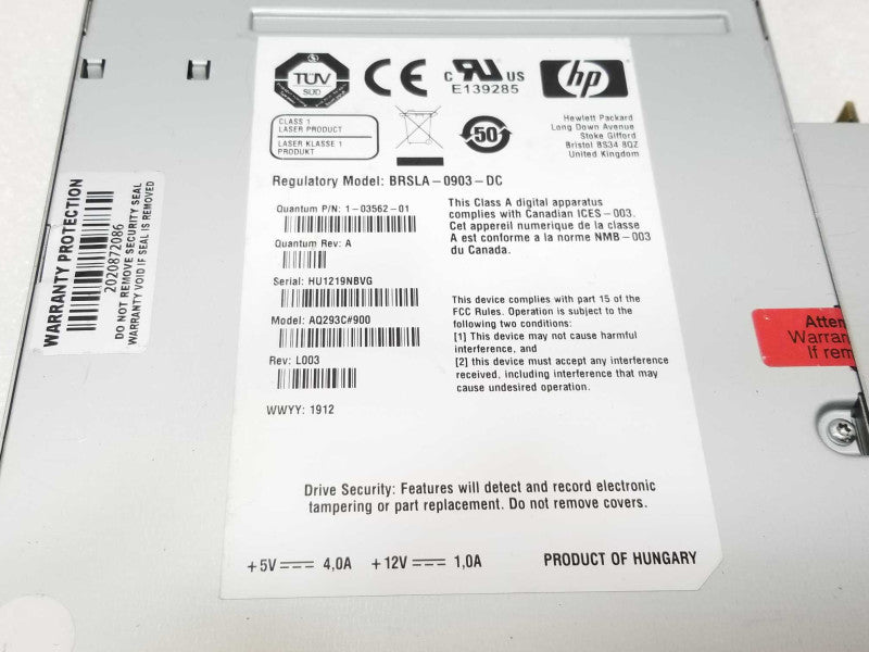 Drive Assembly HP LTO5 FC HH QTM 3-05436-01 AQ293C#900 _