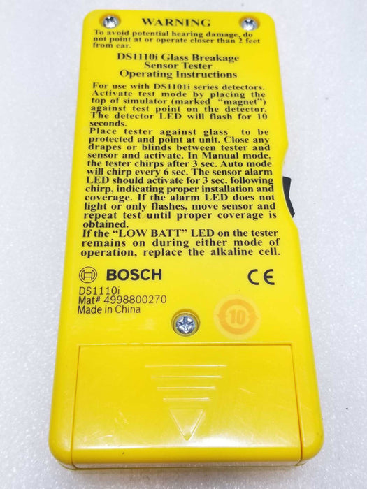 Bosch Glass Breakage Sensor Tester DS1110I, Powers on, AS-IS _