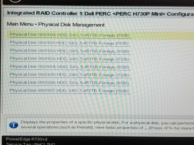 Dell PE R730xd, 2x Xeon E5-2630v4 10C, 64GB DDR4, 8x 6TB HDDs, H730 Mini, Read _