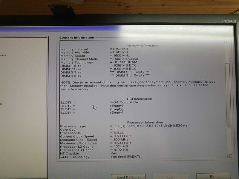 Dell Precision T1700 Xeon E3-1241 V3 @ 3.50ghz / 8gb ram / FirePro W4100 # #