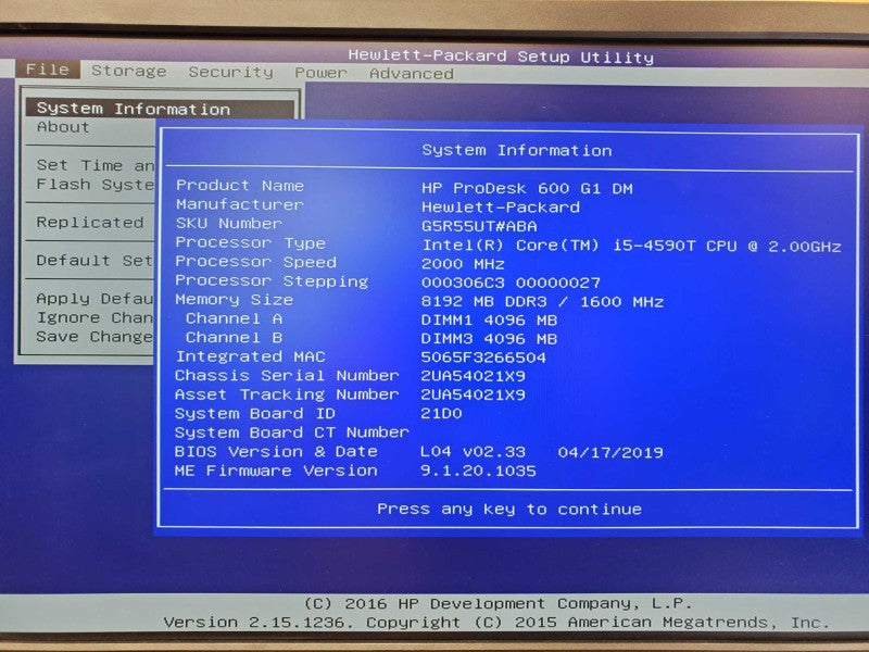 HP ProDesk 600 G1 DM Business PC i5-4590T @ 2.0 GHz 8GB Ram 250GB SSD (