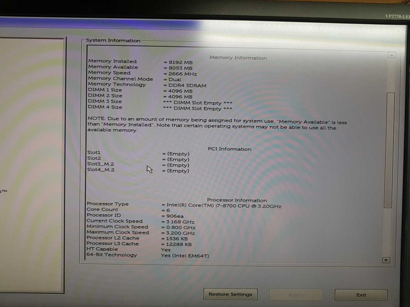 Dell Optiplex 5060 Xeon i7-8700 @ 3.20ghz / 8gb ram / READ #