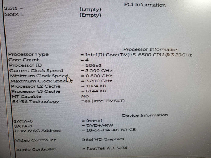 Dell Optiplex 3040 Desktop PC Computer 8GB DDR3 i5-6500