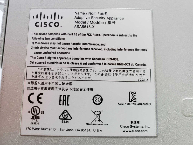 ASA5515-K9 Cisco ASA5515-X Firewall  (