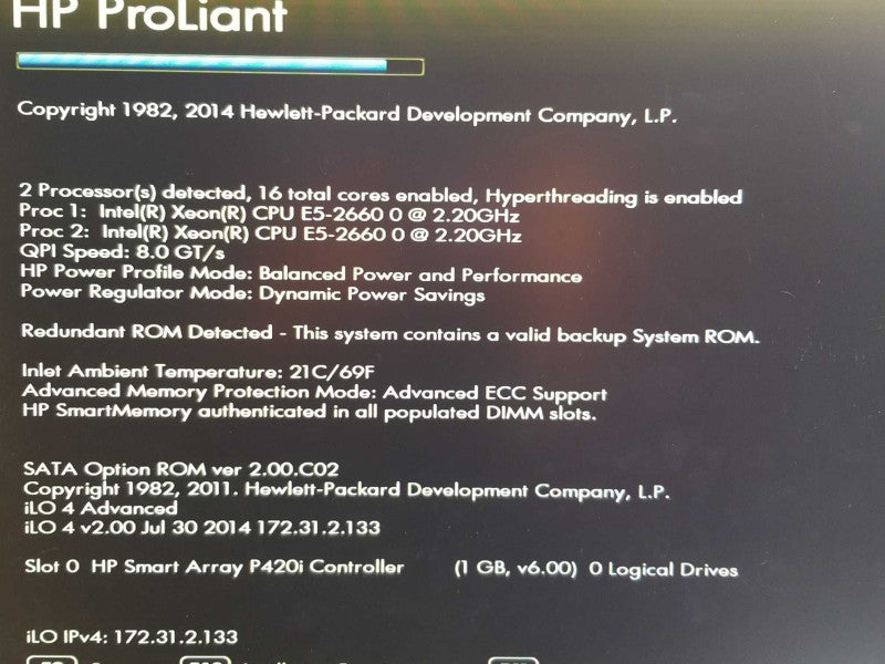 HP Proliant DL380p G8, 2x Xeon E5-2660 2.2GHz, 128GB RAM, 2x PSU, P420i, 2.5\\" _