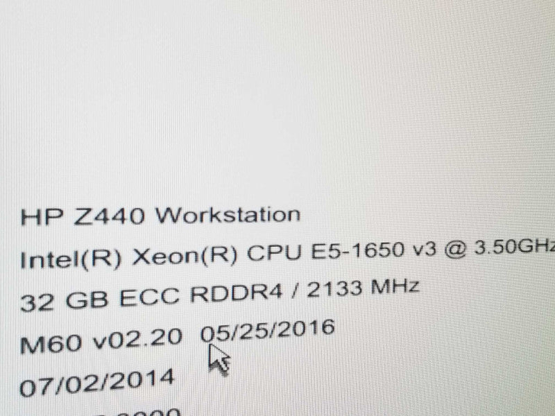 HP z440 Workstation Xeon E5-1620(v3) 3.5 GHz/32GB DDR4, EVGA GTX 960, No HDDs ~