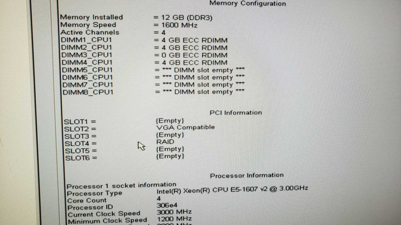 Dell Precision T3610 E5-1607v2@3GHz 12G ECC DDR3 MegaRAID9271-8i FirePro V4900 [