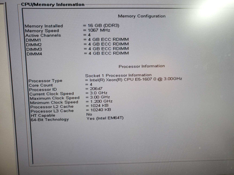 Dell Precision T3600 3.0GHz Xeon E5-1607 16GB DDR3 QUADRO M2000 PERC H310