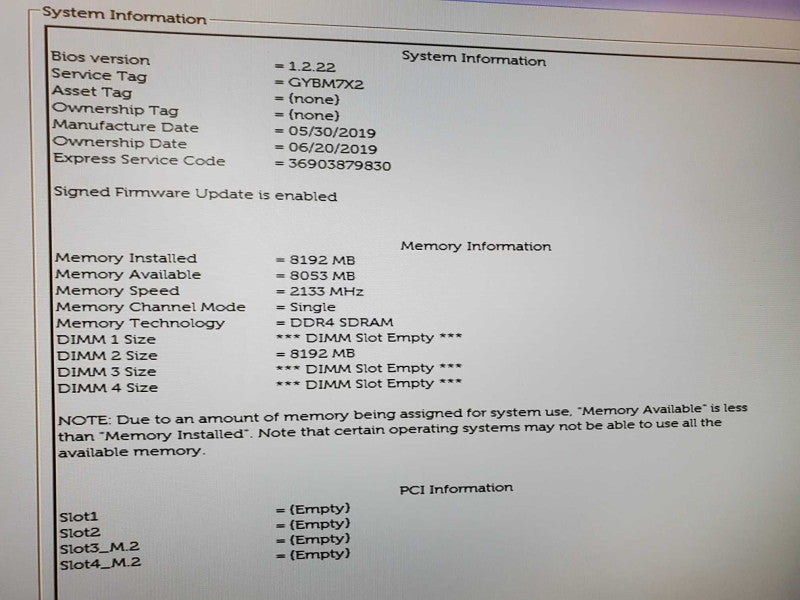 Dell OptiPlex 5060 Core i3-8100 @ 3.6 GHz 8GB DDR4 No HDD (
