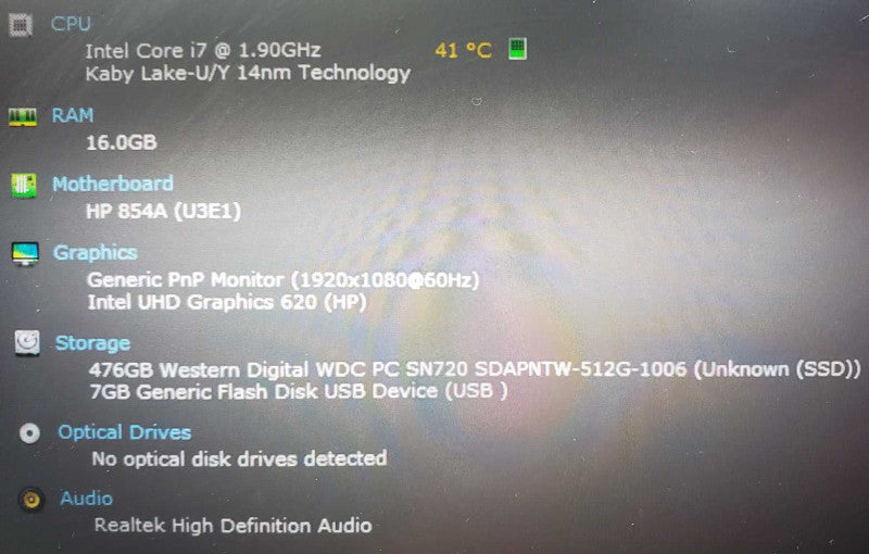 HP EliteBook 830 G6 Core i7-8665U @ 1.9 GHz 16GB DDR4 500GB SSD (