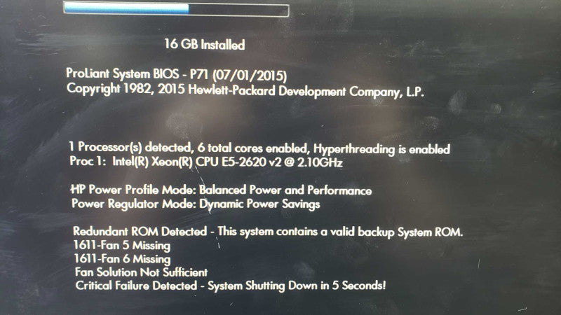 HP DL360p Gen8 E5-2620v2@2.1GHz 16G ECC DDR3 SmartArray P420i No HDD [