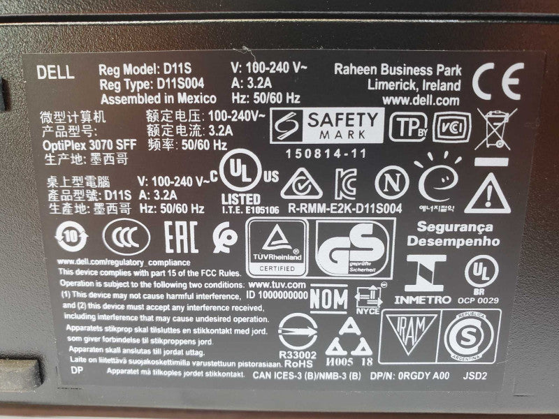 Dell Optiplex 3070 Core i5-9500 @ 3.0 GHz 8GB DDR4 250GB SSD (