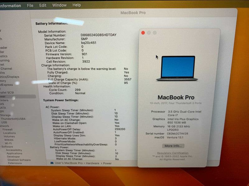 Book Pro 13-inch 2017 TouchBar with i7 CPU 16GB RAM & 500GB Storage  -
