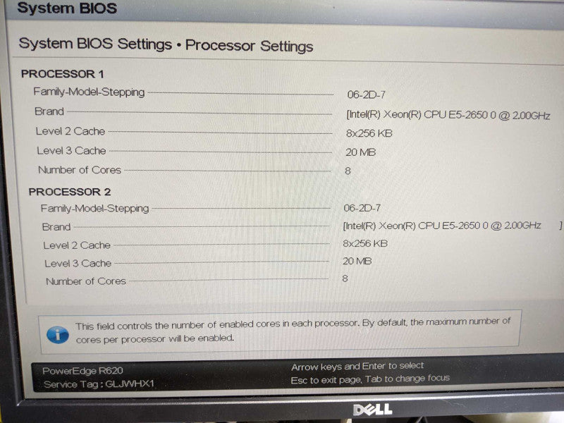 Dell PE R620, 2x Xeon E5-2650 2.0GHz 8C, 32GB RAM, H710P Mini, 2x PSU, 2.5\\"