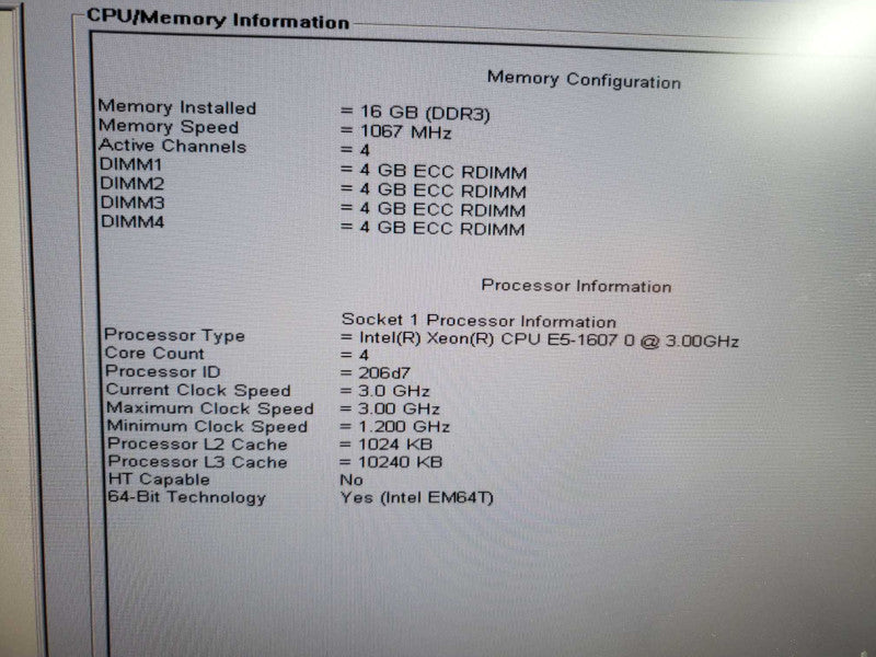 Dell Precision T3600 3.0GHz Xeon E5-1607 16GB DDR3 QUADRO 600 PERC H310