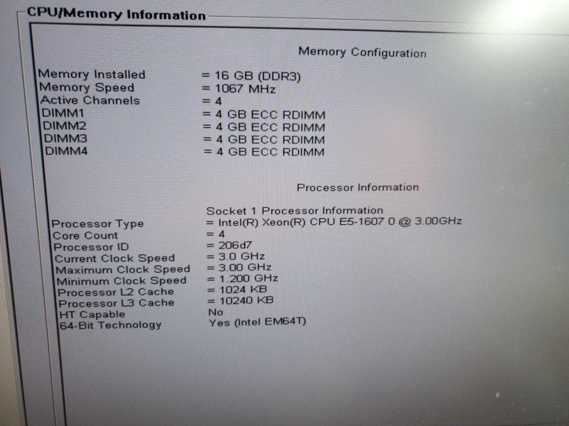 Dell Precision T3600 3.0GHz Xeon E5-1607 16GB DDR3 NIVIDIA NVS 300 PERC H310