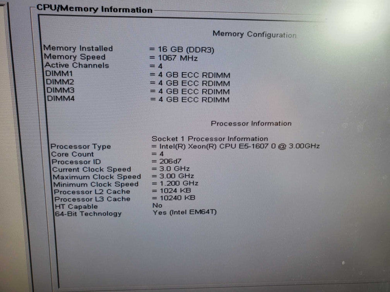 Dell Precision T3600 3.0GHz Xeon E5-1607 16GB DDR3 NIVIDIA NVS 300
