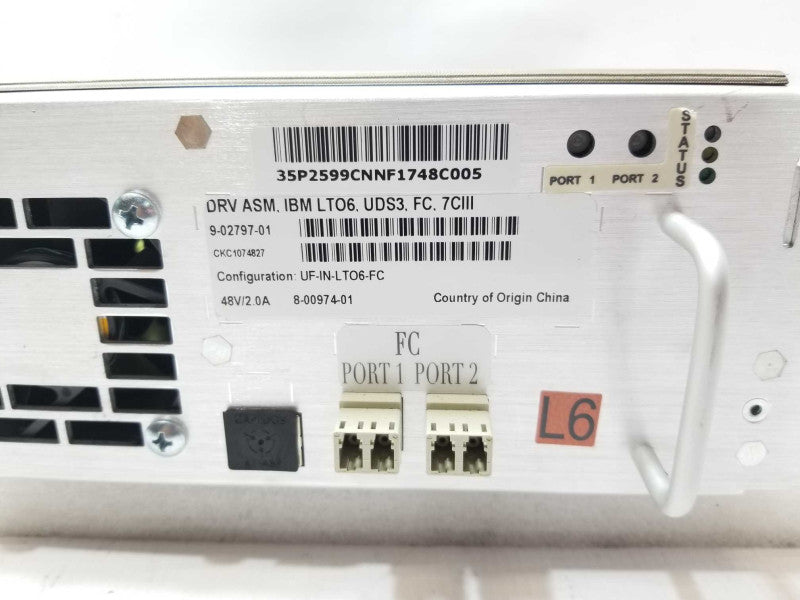 IBM Drive Assembly LTO6 UDS3 FC 7CIII UF-IN-LTO6-FC Tape Drive _