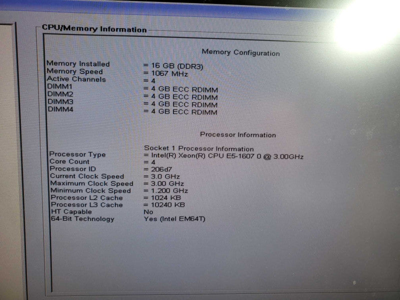Dell Precision T3600 3.0GHz Xeon E5-1607 16GB DDR3 NIVIDIA NVS 295 PERK H310