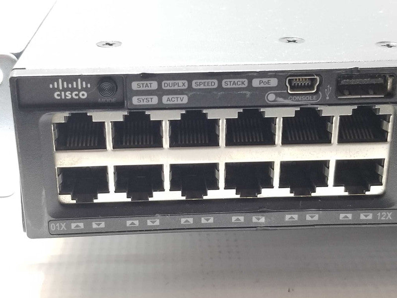 Cisco WS-C3650-48FD-L 48x PoE Gig Managed LANBase Switch, 2x PWR-C2-1025WAC _