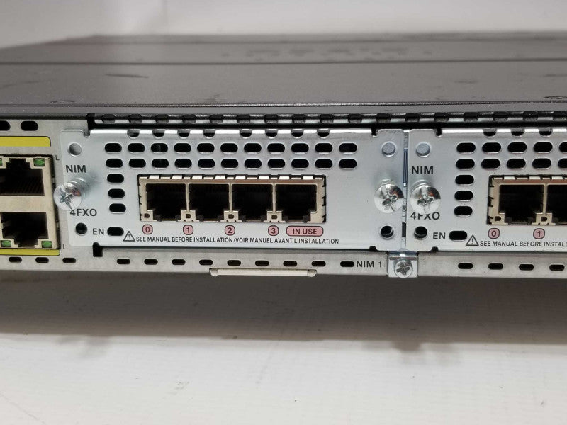 Cisco ISR4431/K9 Router 2x PSU, 2x NIM 4FXO, 1x NIM 2MFT-T1/E1, Factory Reset _