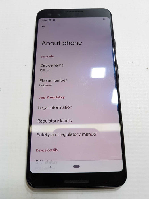 Google Pixel 3 64gb UNLOCKED - Damage on bottom right back of phone #