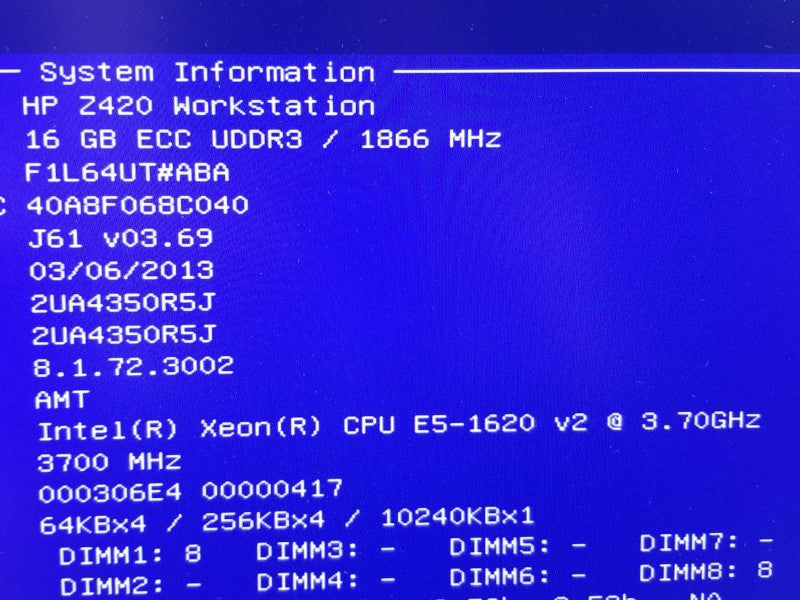 HP Z420 Xeon E5-1620(v2) 3.7GHz/16GB ECC, Quadro K4000, NO HDDs, QTY ~