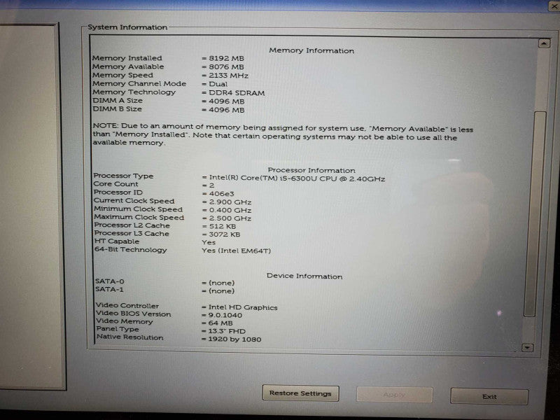 Dell Latitude 13 3379 2 in 1 Touch Screen i5-6300U 2.40GHz  8GB RAM  256GB SSD