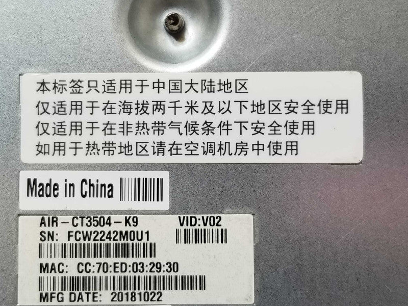 CISCO AIR-CT3504-K9 3504 IEEE 802.11ac Wireless LAN Controller _