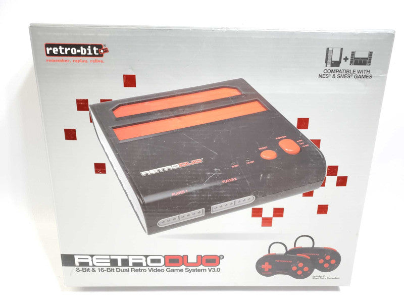 Retro Duo Console SNES & NES Dual 2in1 System Red/Black -2 Controllers OpenBox