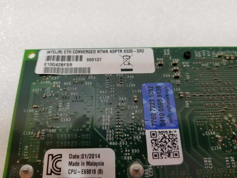 Intel ETH Converged Network Adapter X520-SR2 E10G42BFSR, Full Height Bracket _