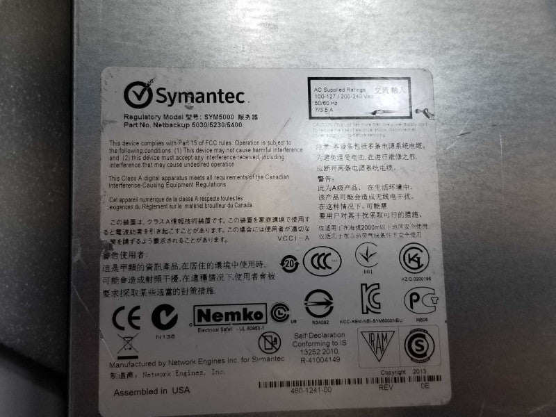 Symantec SYM5000, 2x Xeon E5-2620 2GHz, 192GB RAM, 2x PSU, 3.5\\" Intel RAID Con _