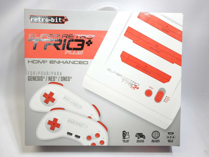 RETRO-BIT SUPER RETRO TRIO PLUS CONSOLE GENESIS NES SNES HDMI / OPEN BOX