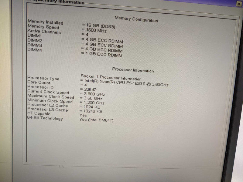Dell Precision T3600 E5-1620 0 @3.6GHz 16GB RAM Quadro 2000 No RAID Controller