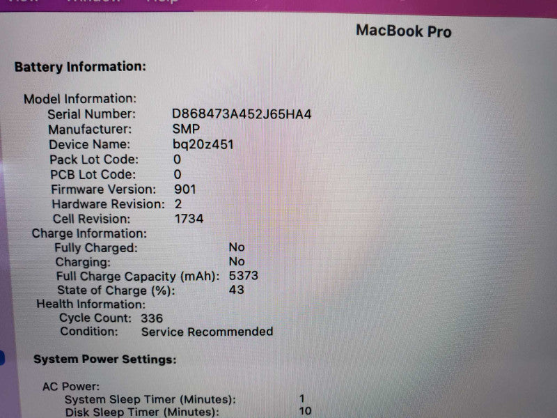 Macbook Pro 2018 Core i9-8950HK @ 2.9GHz 32GB Ram 500GB SSD READ -