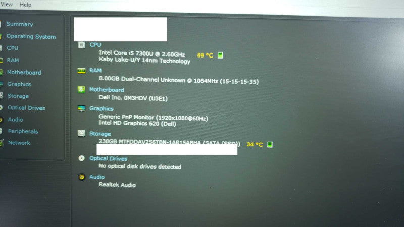 Dell Latitude 5580 25.6\\"  i5-7300U@2.6GHz 8GB DDR4 238G SSD w/ Adapter [