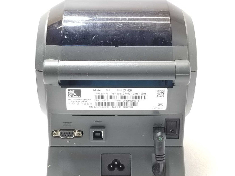 Zebra ZP 450 Thermal Label Printer ZP450-0101-0001, Powers on, AS-IS _