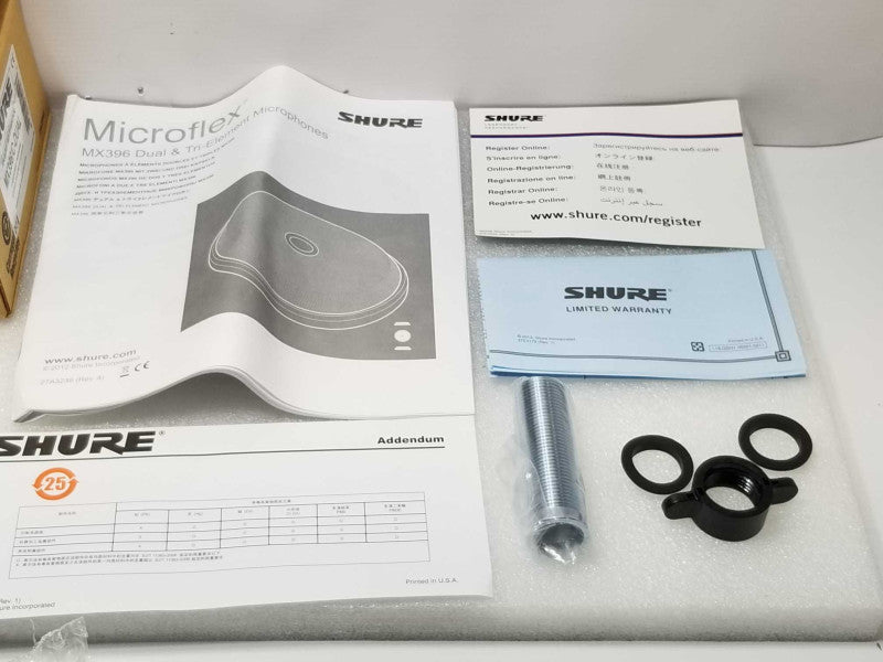 Shure MicroFlex MX396/C-Dual 2 Element Cardioid Condenser conference Mic _
