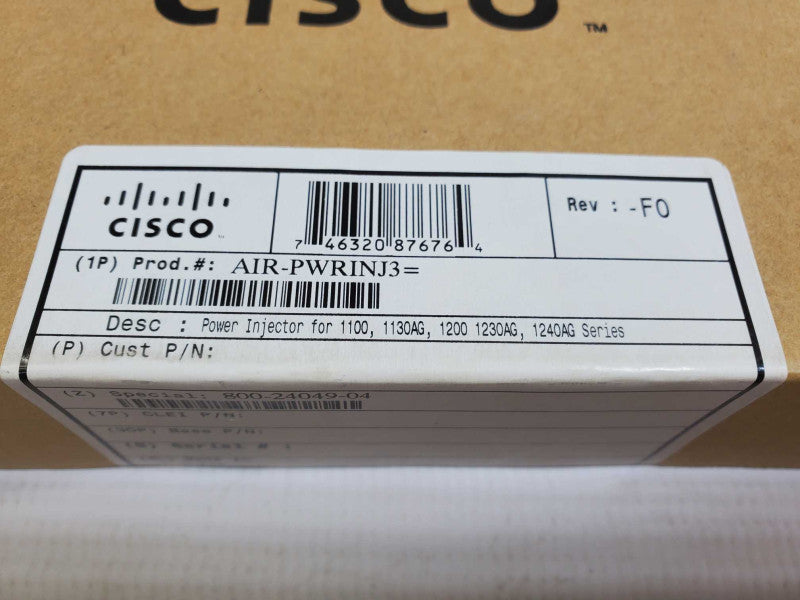 New Cisco Aironet Power Injector AIR-PWRINJ3 48V 2x RJ45
